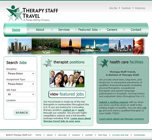 Therapy Staff Travel Website